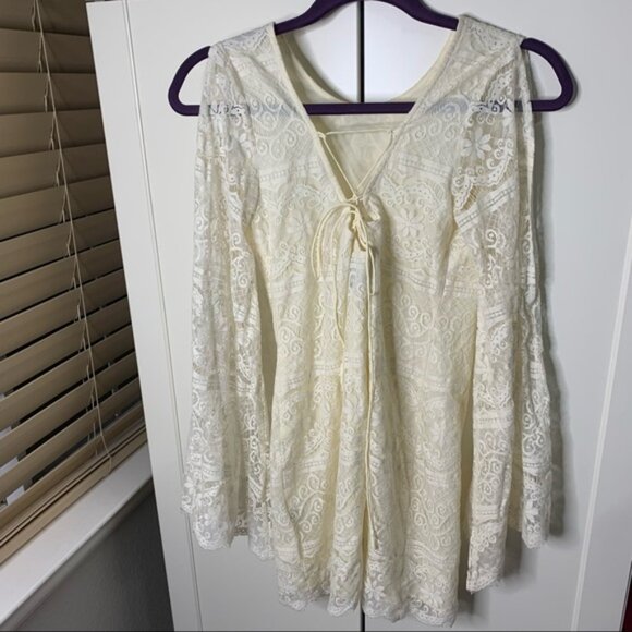 Dolce Vita Cold Shoulder Lace Mini Dress - Picture 9 of 16